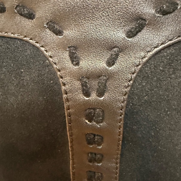 Chic tall heeled boots in rich black leather + suede combo đź–¤ - Picture 10 of 15